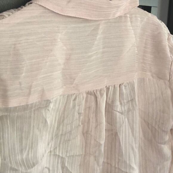 NWT Express Blush long sleeve, classic blouse, semi sheer XS - Picture 6 of 6